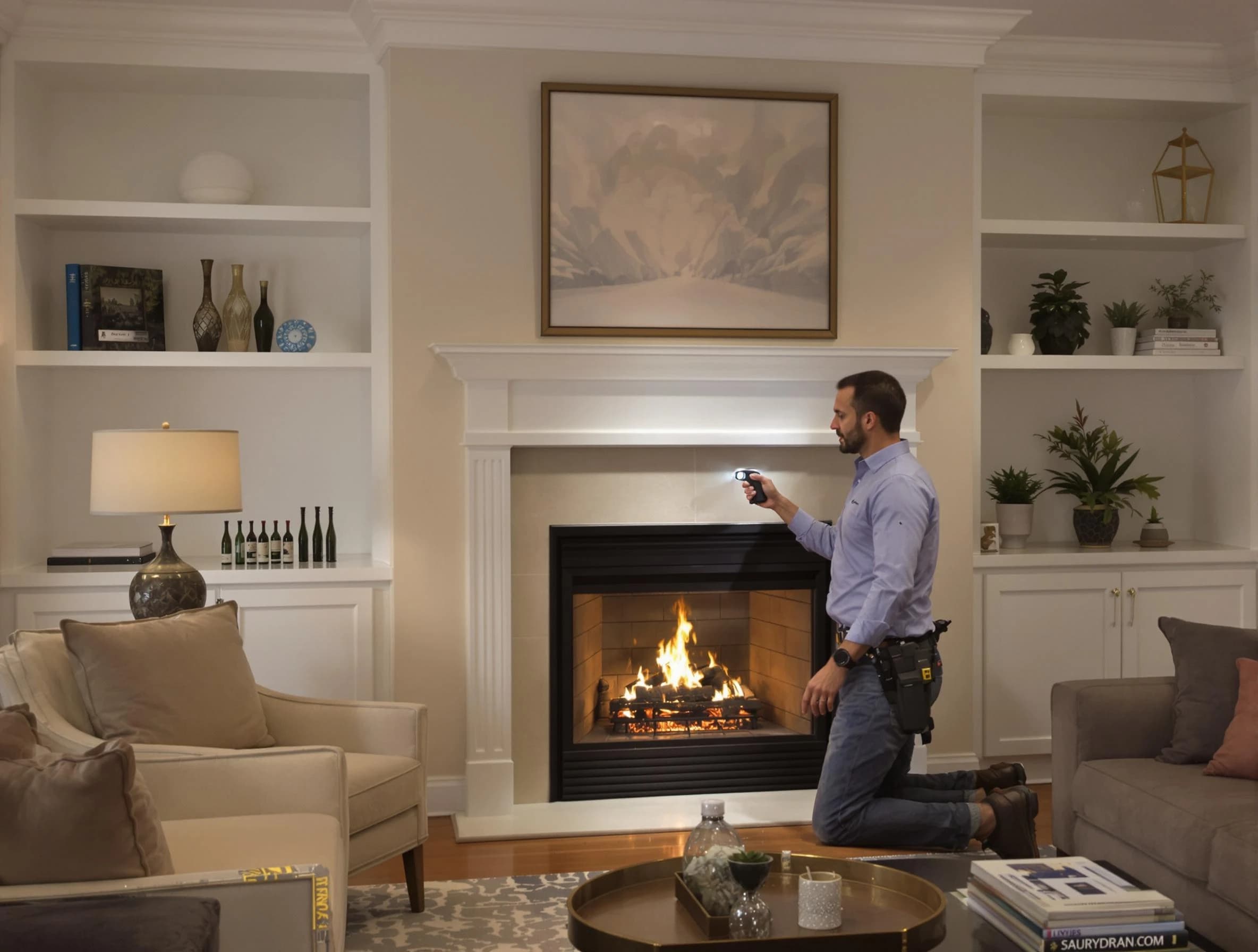 Howell Chimney Sweep conducting a fireplace safety inspection in Howell, NJ