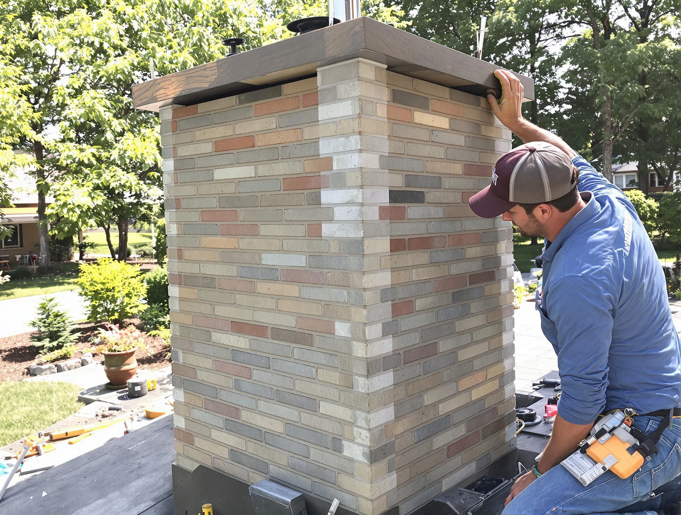 Howell Chimney Sweep completing a modern chimney remodel in Howell, NJ